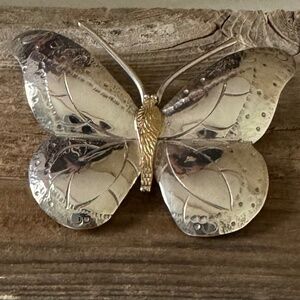 Courtney Peterson sterling butterfly brooch